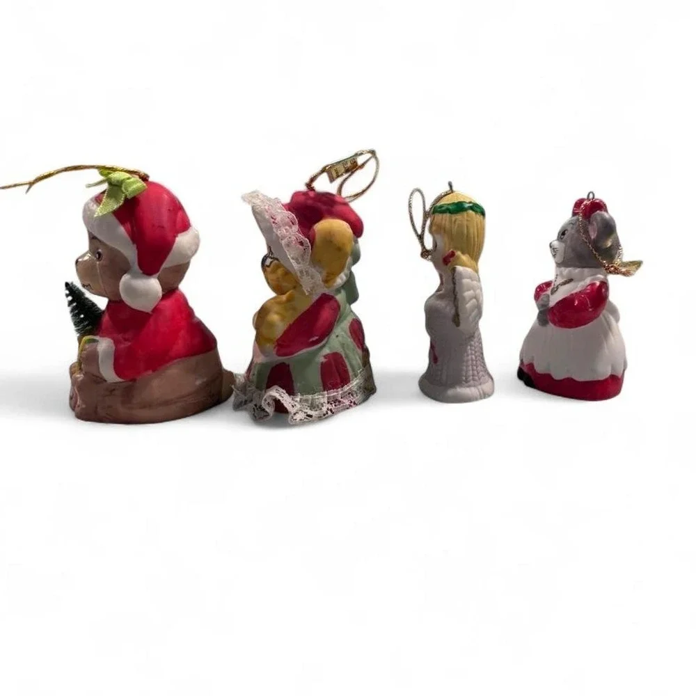VINTAGE 70s/80s Kitschy Porcelain Bell Ornament Bundle